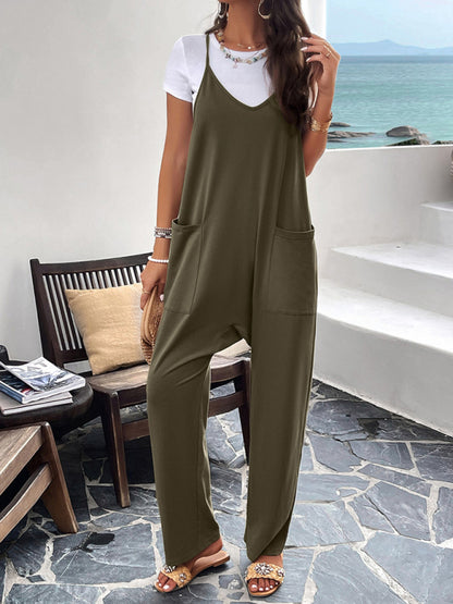 Solid Cotton Baggy Bib Overalls - Go-To Playsuit with Pockets