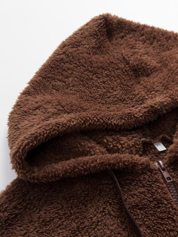 Cozy Teddy Plush Fleece Hoodie for Winter