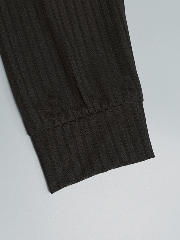 Polo T-Shirts- Ribbed Long Sleeve Polo Tee for Men's Casual Wear- Chuzko Women Clothing