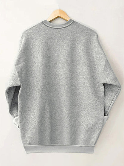 Pullovers- Letter Print Sweatshirt | Sport Solid Crewneck Pullover- Chuzko Women Clothing