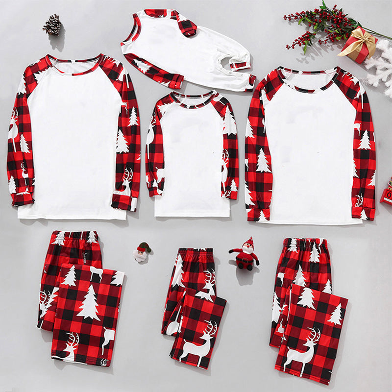 Matching Family Plaid Tree Christmas Pajamas 2 Piece Set Pajamas Set - Chuzko Women Clothing