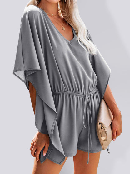 Confidence Boosting: Grab Your Perfect Fit V-Neck Romper Jumpsuit Now! Rompers - Chuzko Women Clothing