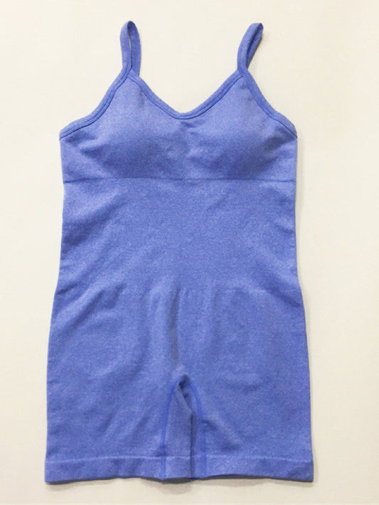 Shapers- Women's Seamless Unitard - Tight-Fitting Shapewear Playsuit for Women- Blue- Chuzko Women Clothing