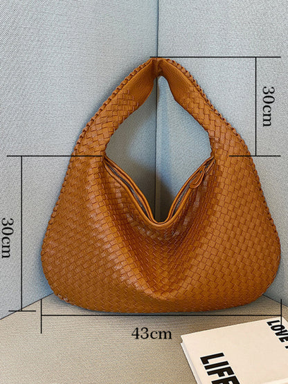 Textured Faux Leather Hobo Shoulder Bag