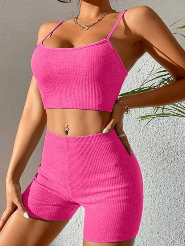 Ribbed Sport Outfit - 2 Piece Cami and Shorts