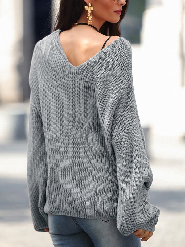Sweaters- Cozy Braid Knit Sweater | Relaxed Drop Shoulder Jumper- Chuzko Women Clothing