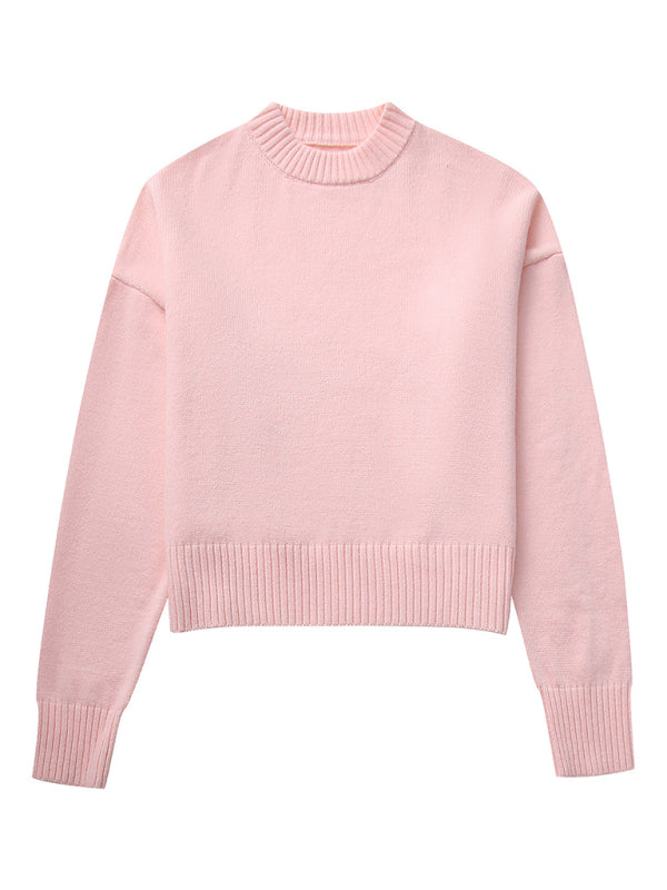 Sweaters- Oversized Knit Sweater for Winter- Chuzko Women Clothing