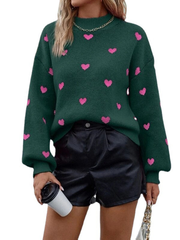 Sweaters- Valentine’s Day Knit Jumper | Cozy Love Theme Sweater- Chuzko Women Clothing