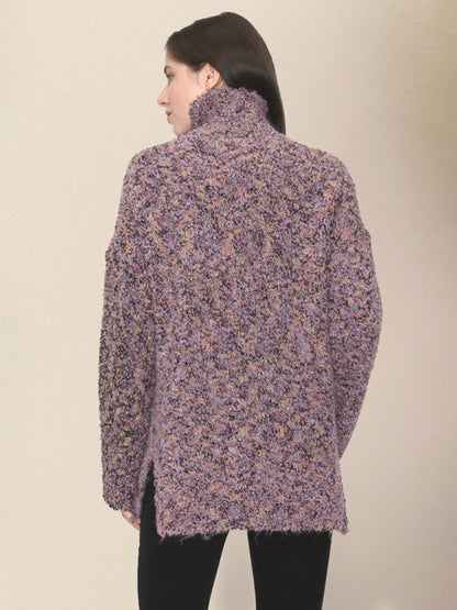 Vintage Wool Blend Spackled Knit Turtleneck Sweater