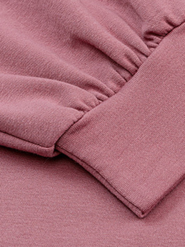 Sweatshirts- Color-Block Leopard Print Sweatshirt- Chuzko Women Clothing