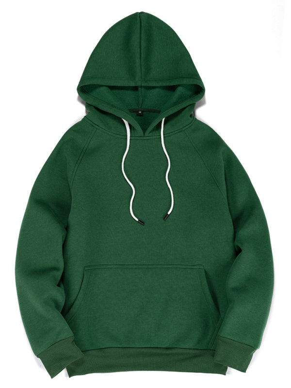 Sweatshirts- Essential Solid Men's Hooded Sweatshirt - Sport Hoodie- Chuzko Women Clothing