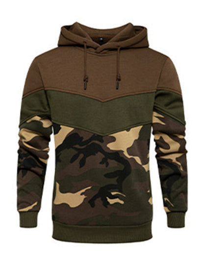 Sweatshirts- Military-Inspired Men's Sport Hooded Sweatshirt | Camouflage Hoodie- Chuzko Women Clothing