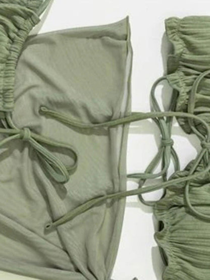Swimwear Solid 2-Piece String Bikini Set