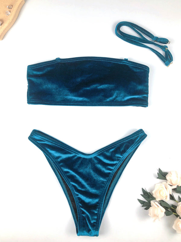 Velvet 2-Piece Wireless Bandeau Bra with Thong Swimwear