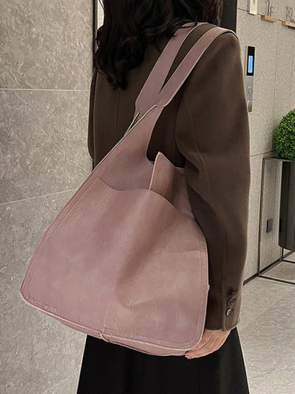 Faux Leather Tote Shoulder Large Handbag