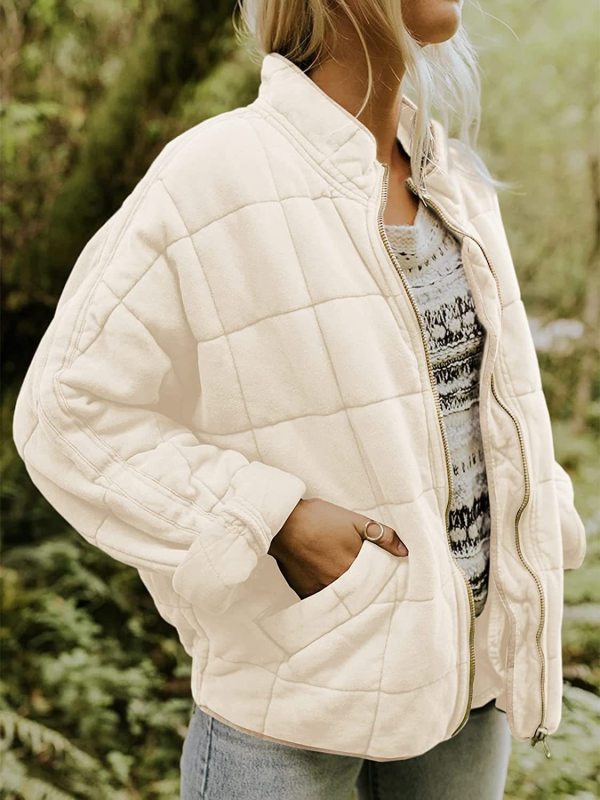 Women’s Zip-Up Quilted Jacket Quilted Jackets - Chuzko Women Clothing