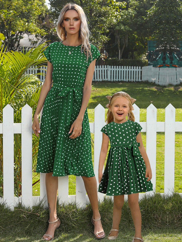 Adorable Polka Dot Dress for Your Little Girl - Dress for mom and kids Dress - Chuzko Women Clothing