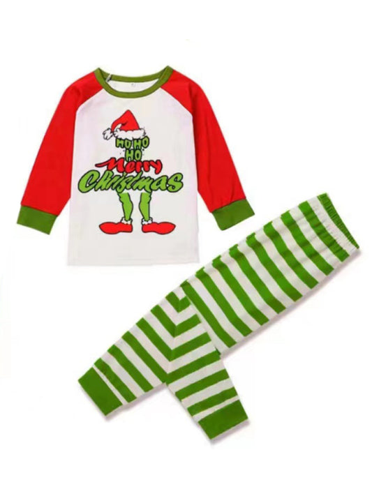 Family Fun: Grinch-Themed Christmas Pajama Set for Kids Xmas Pajamas - Chuzko Women Clothing