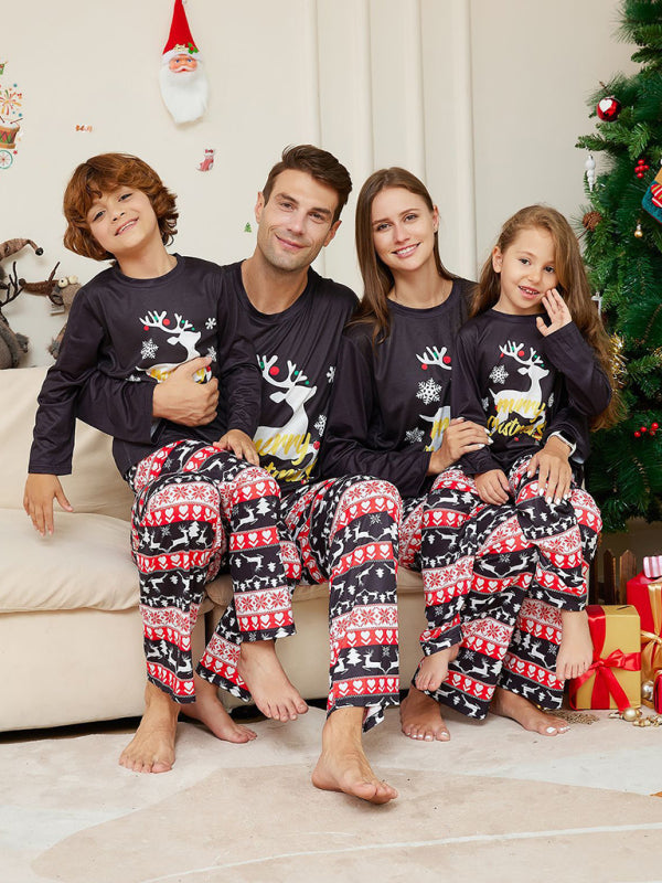 Matching Reindeer Elk Pajama Sets for Thanksgiving & Christmas Xmas Pajamas - Chuzko Women Clothing