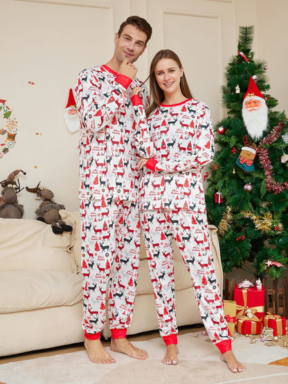 Festive Family Matching Reindeer Pajamas for Thanksgiving & Christmas Xmas Pajamas - Chuzko Women Clothing