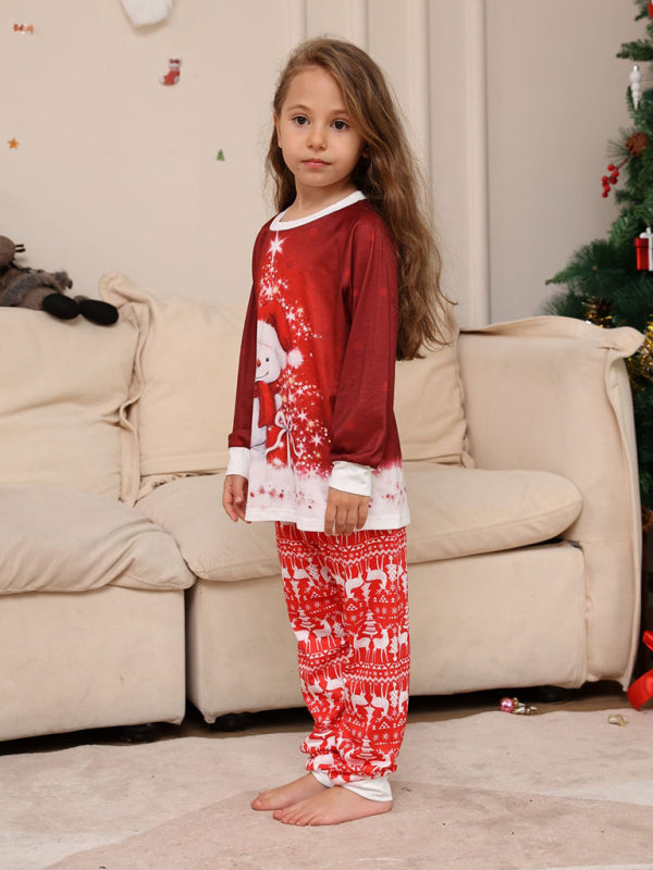 Festive Family Matching Santa and Snowman Pajamas for Thanksgiving & Christmas Xmas Pajamas - Chuzko Women Clothing