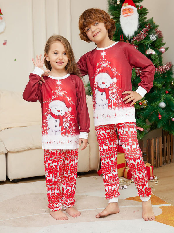 Festive Family Matching Santa and Snowman Pajamas for Thanksgiving & Christmas Xmas Pajamas - Chuzko Women Clothing