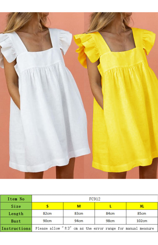 Feel Radiant in a Versatile Ruffle Shoulder Dress & Square Open Back Mini Dresses - Chuzko Women Clothing