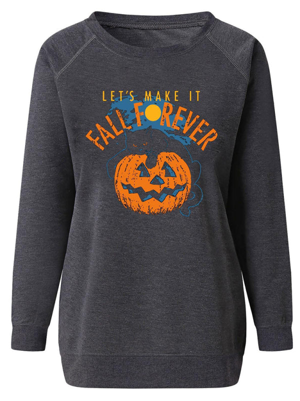 Spooky Fun: Women's Halloween Pumpkin Sweatshirt Sewatshirts - Chuzko Women Clothing