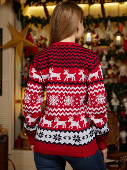 Festive Unisex Christmas Knit Sweater - Thanksgiving Jumper Xmas Sweaters - Chuzko Women Clothing