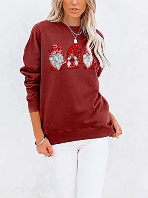 Christmas Cotton Pullover Santa Helpers Xmas Sweatshirt with Pockets Sweatshirts - Chuzko Women Clothing