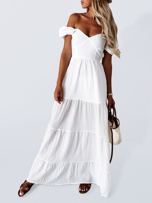 Don't Wait to Feel Beautiful Get Your Tiered Cotton Maxi Dress Today Dresses - Chuzko Women Clothing