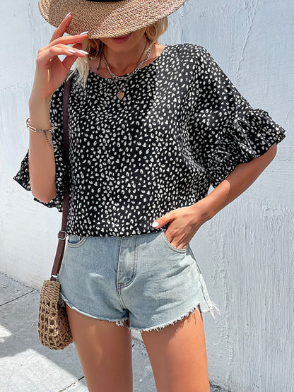 Wild Grace Leopard Print Blouse - Perfect for Casual or Dressy Occasions Tops - Chuzko Women Clothing