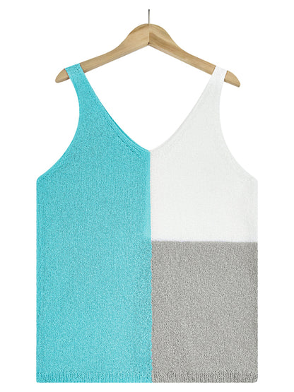 Knitted Tank Top - Knitwear Vest Tops - Sleeveless shirt - Chuzko Women Clothing