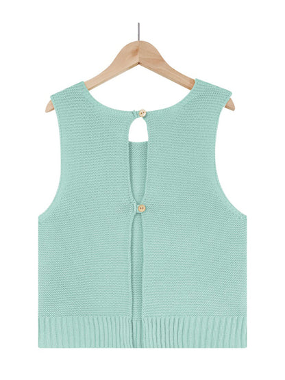 Women's Casual Knit Button Tank Top - Vest Tops - Chuzko Women Clothing