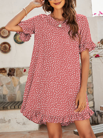 On-Trend Leopard Print Mini Dress Dress - Chuzko Women Clothing