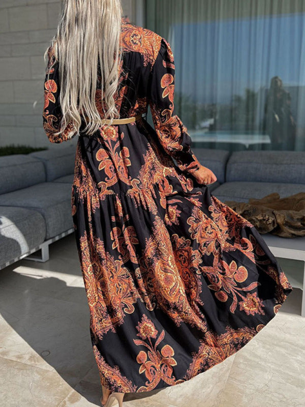 Women's Bohemian Vintage Vacation Maxi Dress Maxi Dress - Chuzko Women Clothing