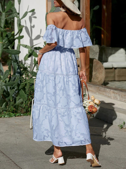 Get Your Beach Party On with the Ruffe Maxi Dress Dress - Chuzko Women Clothing