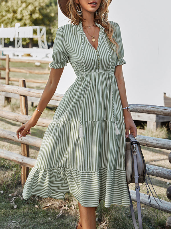 Summer with Our Chic and Stylish Tiered Midi Dress! Dress - Chuzko Women Clothing