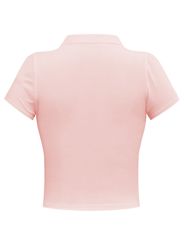 From Work to Play: Our Women's Collared Polo - Women's V-Neck Top Tops - Chuzko Women Clothing