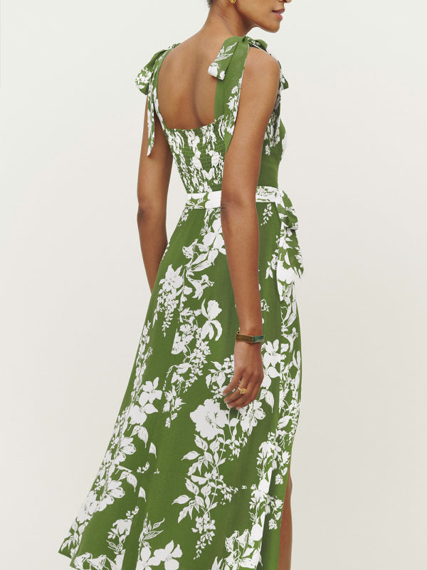 Floral Summer Cami Slit Midi Dress Dress - Chuzko Women Clothing
