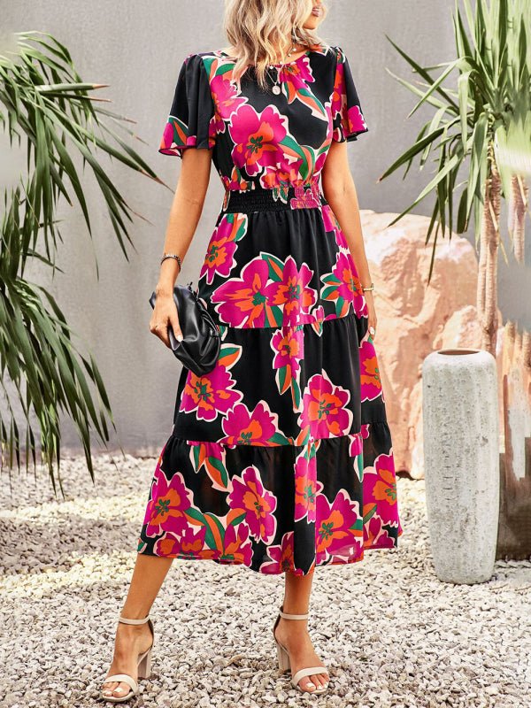 Women's Flower Maxi Dress Dress - Chuzko Women Clothing