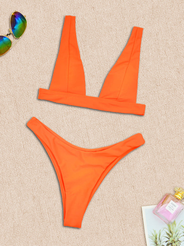 Beach Babe Bikini 2-Piece Set: The Ultimate Summer Deep V Bathing Suit Swimsuit - Chuzko Women Clothing