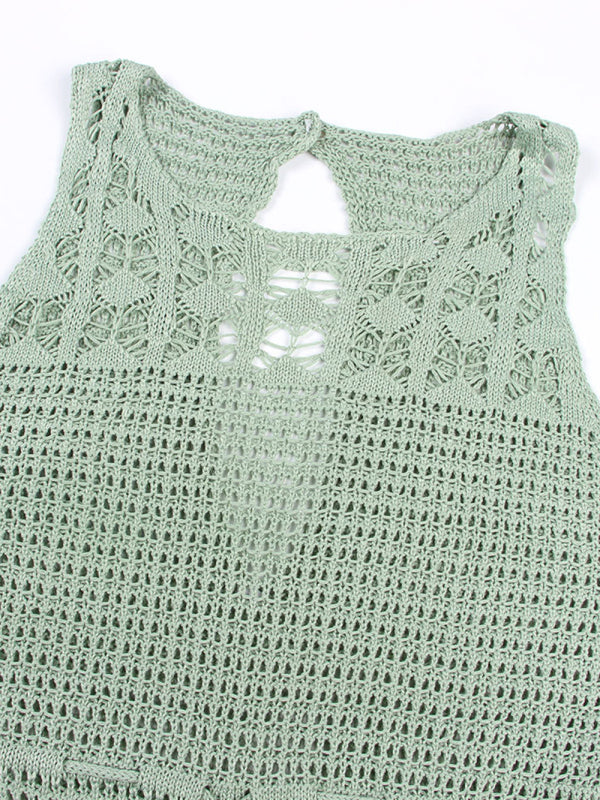 Openwork Crochet Maxi Dress for Beach Swimwear - Chuzko Women Clothing
