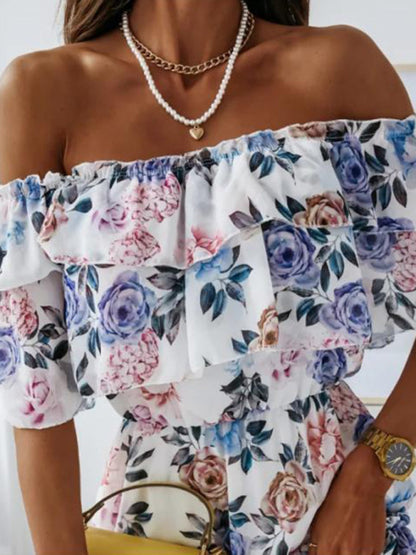 Summer Lovin' Ruffled Pleated Mini Dress Dress - Chuzko Women Clothing