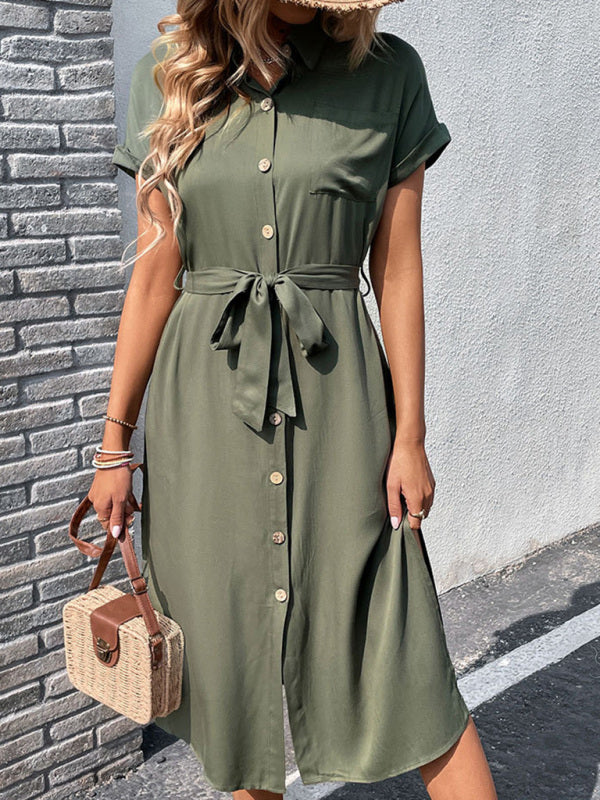 Belt Up and Feel Confident in Our Flattering Midi Dress Dress - Chuzko Women Clothing