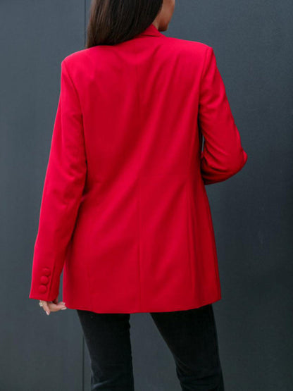 Weather-Ready Double Breasted Raincoat Blazer: Fashion meets Function! Blazers - Chuzko Women Clothing