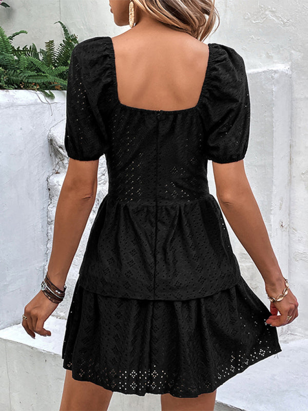 Feel Confident and Chic in Our Vintage Tiered Mini Dress - Shop Now! Dress - Chuzko Women Clothing