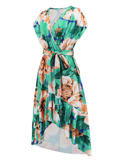 Feel the Breeze in Our Versatile and Chic Midi Wrap Dress Dress - Chuzko Women Clothing