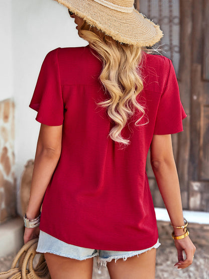 Feel Confident and Empowered with Our Gorgeous Flare Sleeve Blouse! Tops - Chuzko Women Clothing