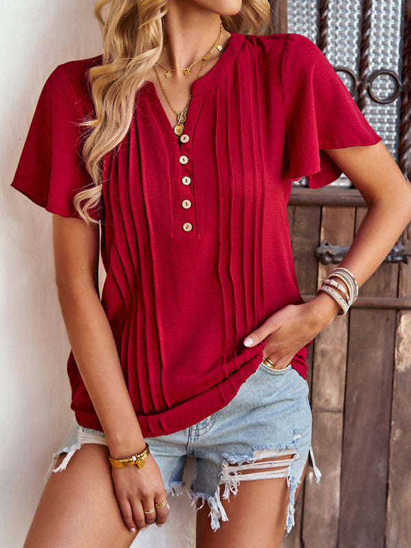 Feel Confident and Empowered with Our Gorgeous Flare Sleeve Blouse! Tops - Chuzko Women Clothing